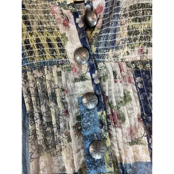 Double D Ranch size XL Maxi Dress Western wear floral mixed print long sleeve - Picture 3 of 10